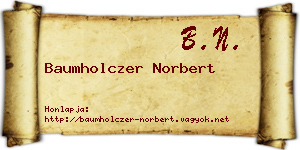 Baumholczer Norbert névjegykártya